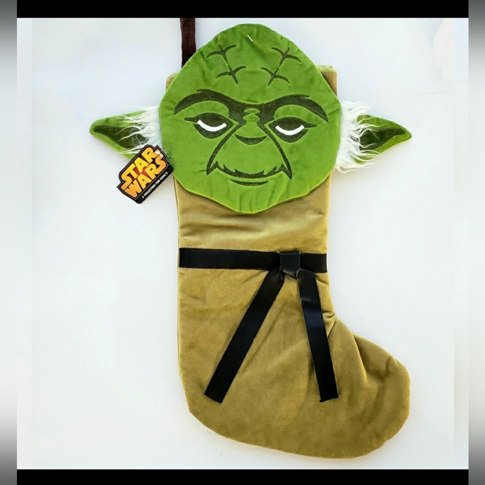 *STAR WARS YODA 3D HEAD CHRISTMAS STOCKING NWT 19"x14"